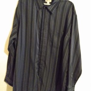 MENS HAGGAR DRESS SHIRT BUTTON UP SZ XXL